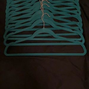 12 Teal Velvet Flocked Hangers